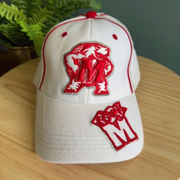 Maryland Terrapins Baseball Cap White/Red One-Fit Top Of The World - Picture 1 of 10